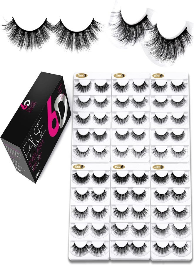 Eliace False Eyelashes Natural look Cat Eye Lashes Wispy Strips,6D Volume Mink lashes 30 Pairs 10 Mixed Styles Fake Eyelashes Pack,Wispy Eyelash Soft Reusable Dramatic Fluffy Beauty Lash Wholesale - Image 1